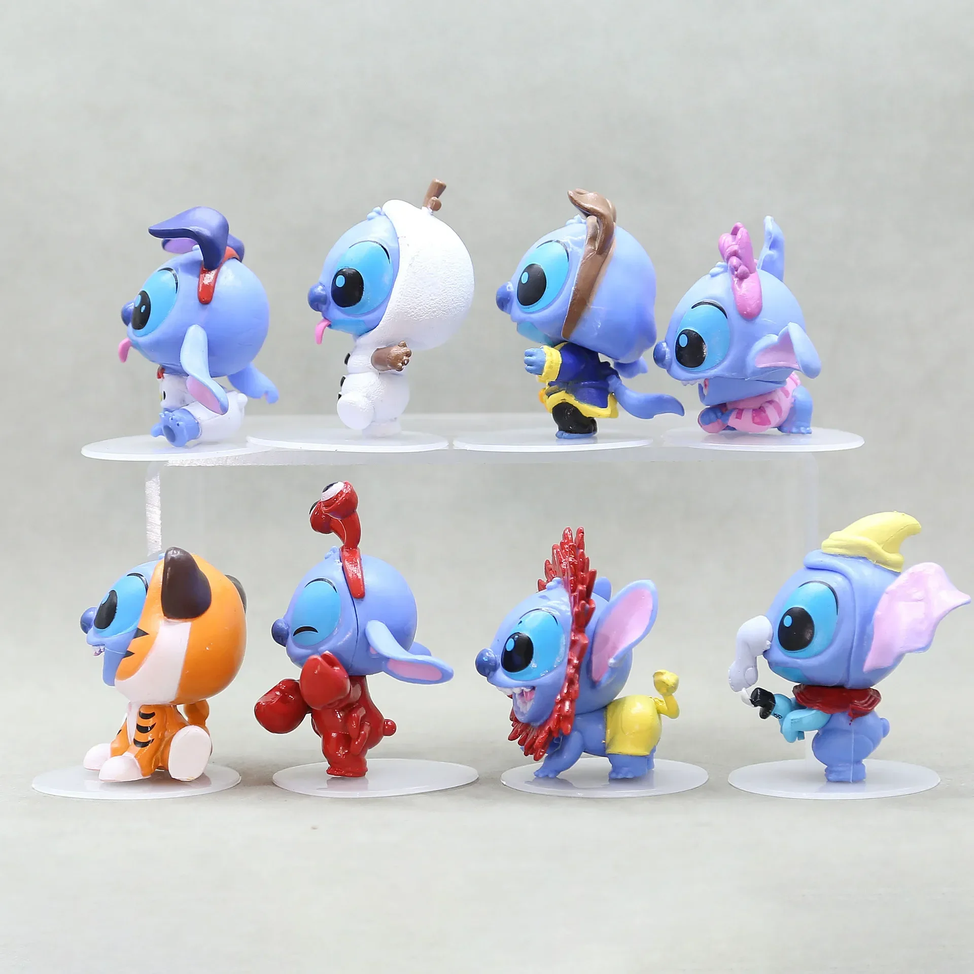 8Pcs/Lot Disney Stitch Cosplay Toys Anime Mini Stitch Action Figurines Doll Party Supply Home Decoration Children Birthday Gift