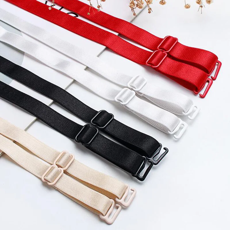 1Pair Slip Resistant Bra Straps Nylon Elastic Bands Rubber Stretch Belt Soft Underwear Spring Tape Ribbon DIY Sewing Accessories
