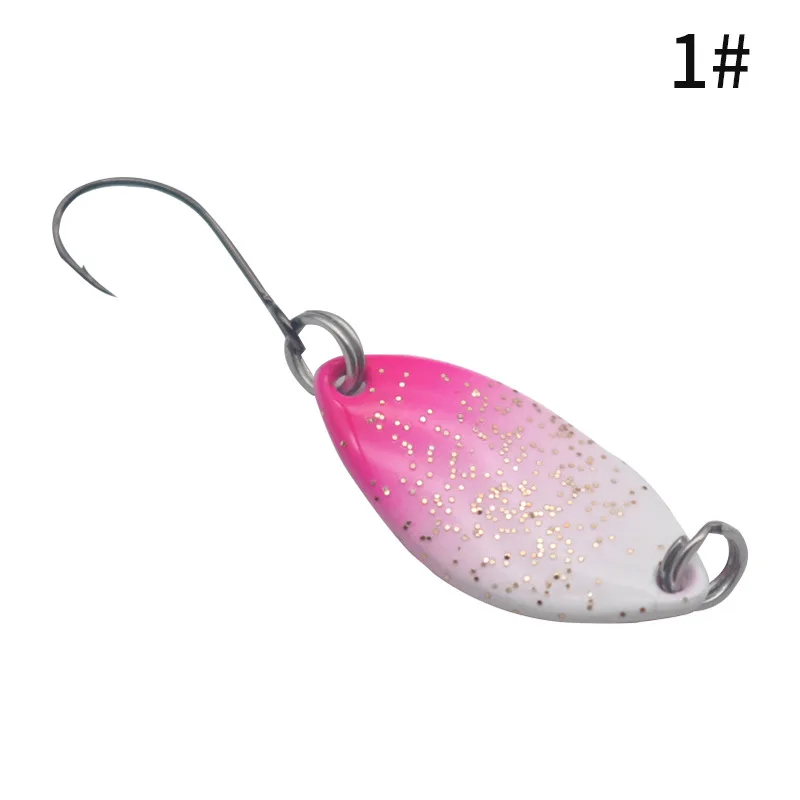 8Pcs/Lot 1.2g 1.6g 2g Colorful Spoon Fishing Bait Single Hook UL Fishing Lure New Spinner Stream Fishing Tackle Bass Pike Trout