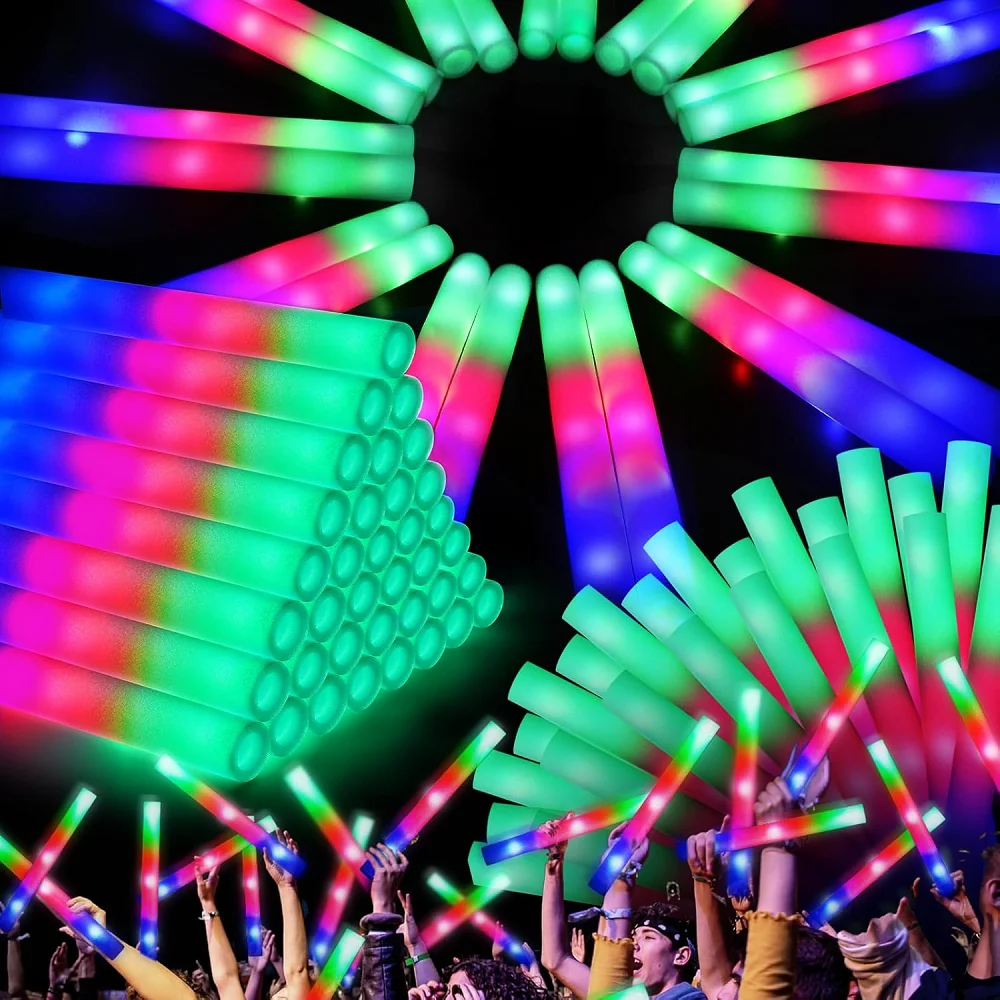 รูปสินค้า แท่งไฟโฟมเรืองแสง RGB 10-50 ชิ้น ประดับงานอีเวนต์
