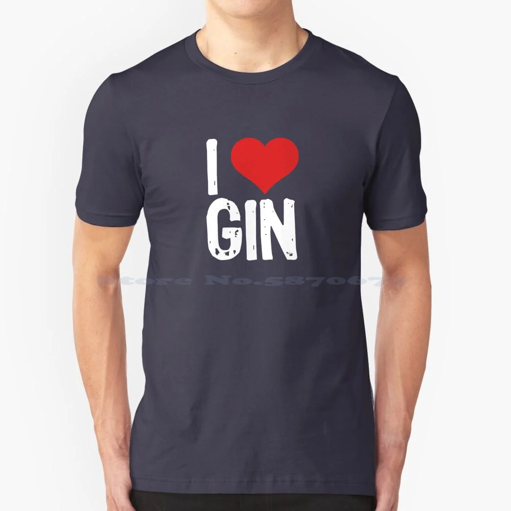 I Love Gin T Shirt 100% Cotone Tee Bartender Bombay Sapphire Beefeater Tanqueray Gordons Gin Hendricks Gin Gin Tonic Gin E