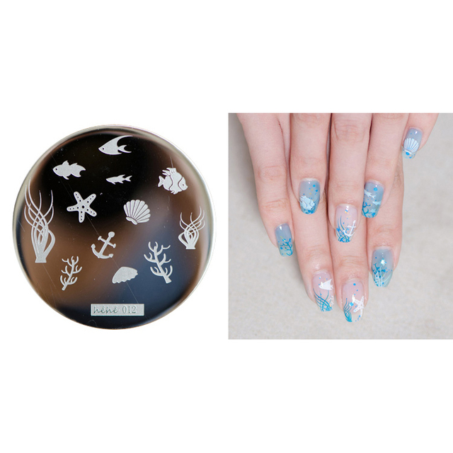 Round Nail Stamping Plates Butterfly/Constellation/Leaf/Bird Stainless Steel Image Stencils Printing Nails Decor 5.5cm Tool