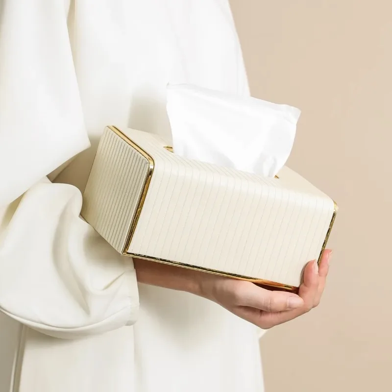 Decorative tissue box，high appearance level light luxury leather tissue box used in hotels, living rooms, office, princess room 3
