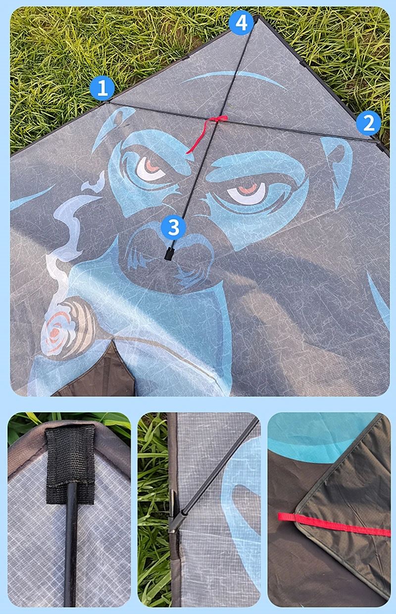 Riesiger Affendrachen, großer Drachen, Outdoor-Spielzeug für Kinder, Drachen Cerf Volant Enfants, aufblasbarer Drachen, kabelloser Drachen für Erwachsene, Winddrachen – Detail 6
