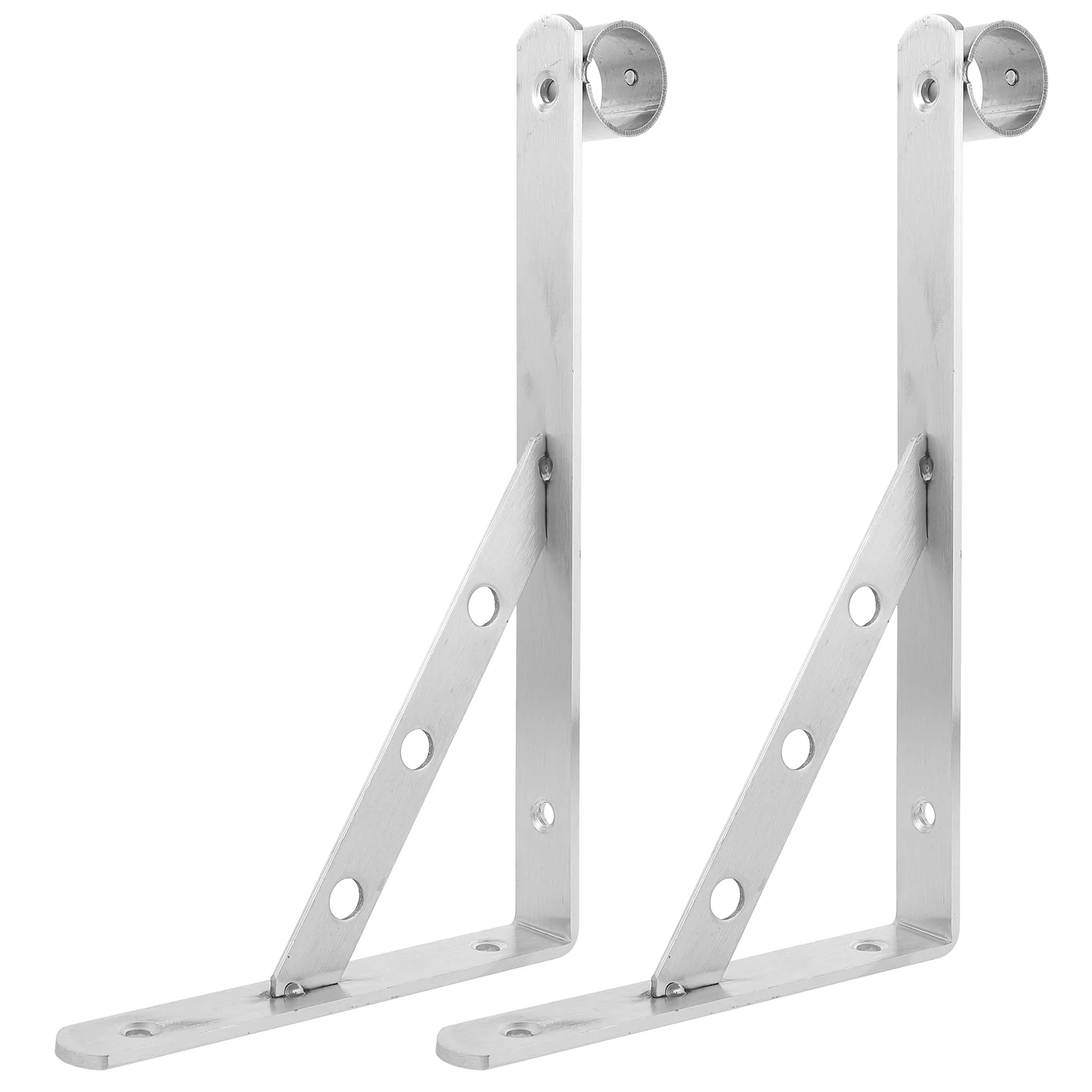 

2pcs Balcony Pole Brackets Clothesline Rod Holder Wall Mounted Bracket for Clothes Hanger