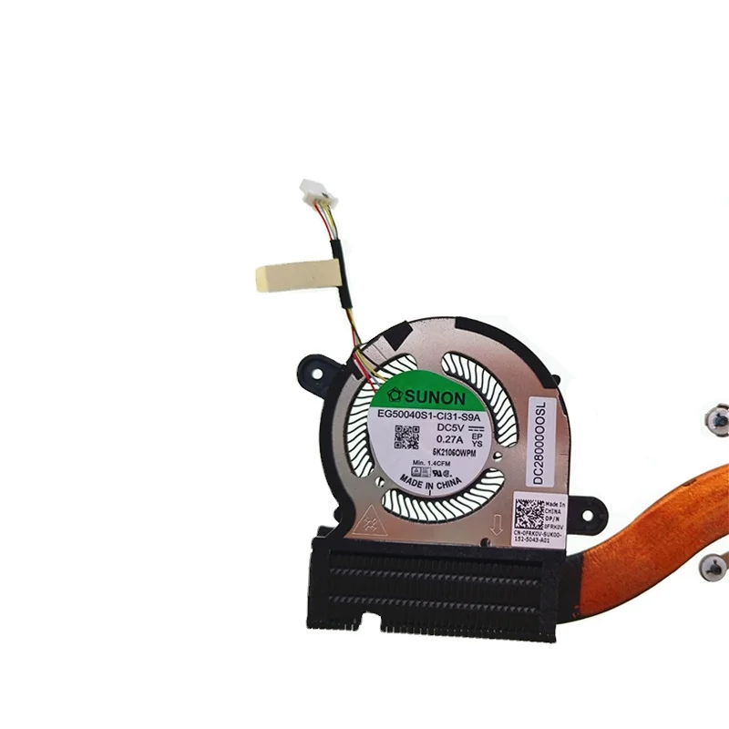 Ventilateur De Refroidissement CPU + GPU Pour Dell XPS 13 9300 9310 - Pièce De Remplacement Neuve Compatible P117G, 0WX28K, FRK0V, EG50040S1-CI40-S9A