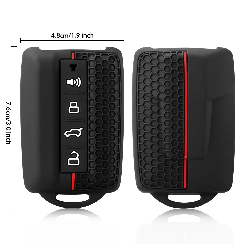Silicone Car Key Case and Keychain Holder - Premium Remote Cover Bag Shell Accessories