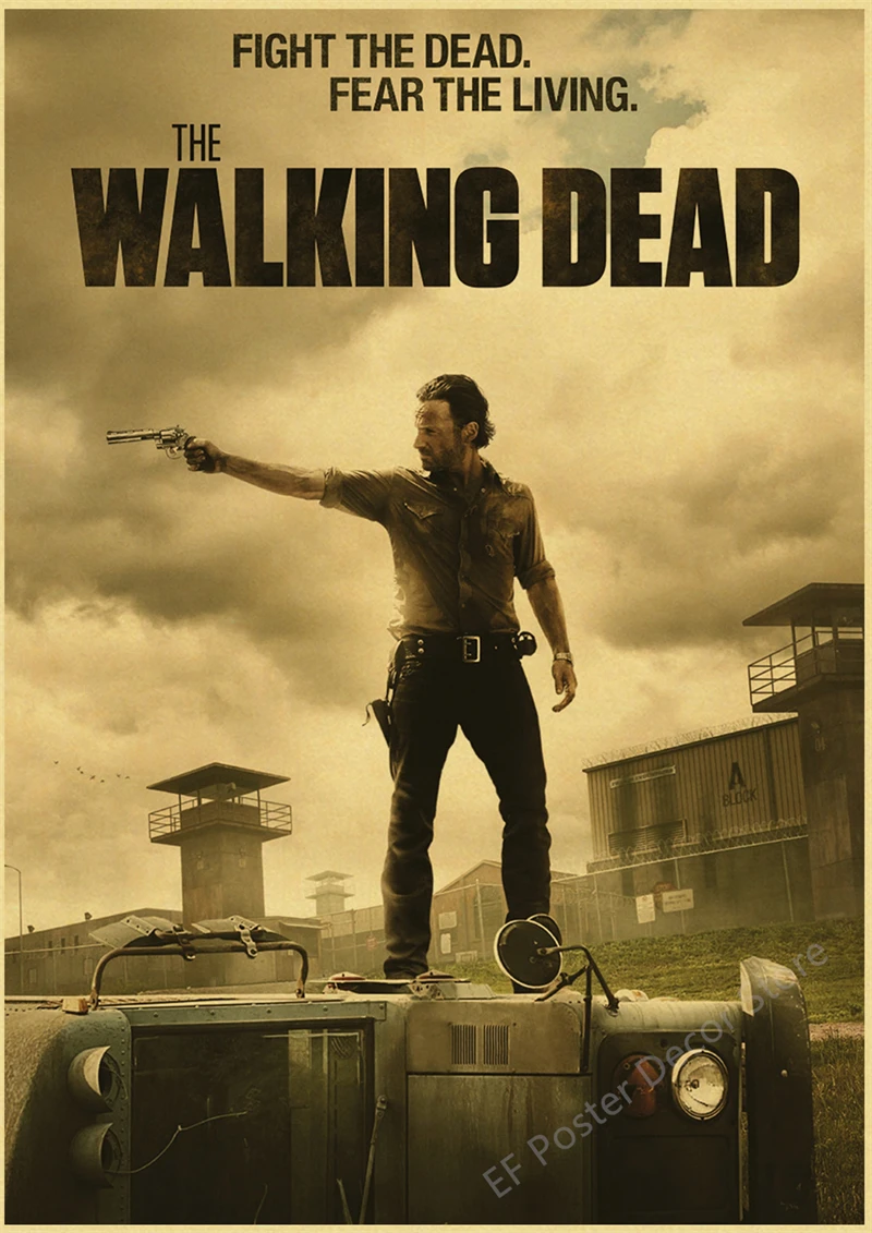 The Walking Dead Poster Rick Grimes/Daryl Dixon Prints Posters Horror TV Show Vintage Home Room Art Wall Decor Retro Painting