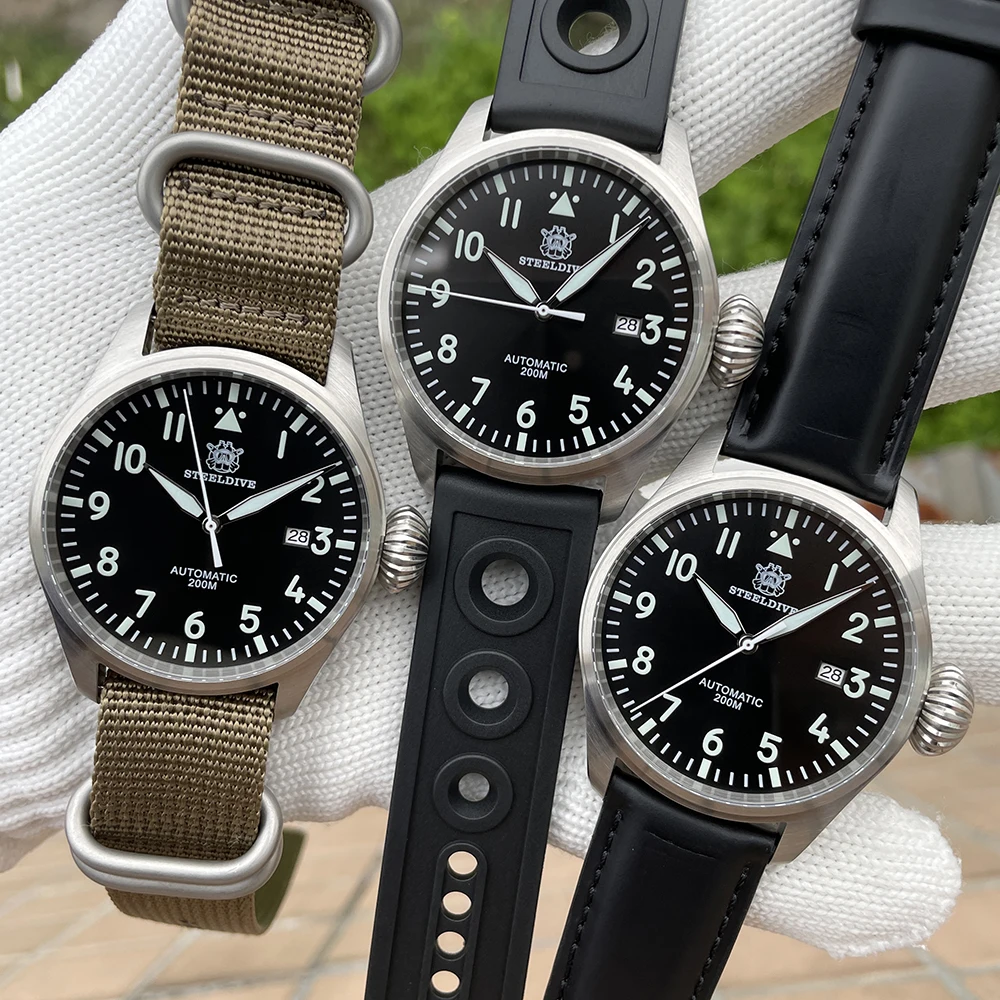 STEELDIVE Brand SD1930 200m Diver Watch Stainless Steel NH35 Automatic Dive Watches NH35 Ceramic Bezel Mechanical Watch Mens