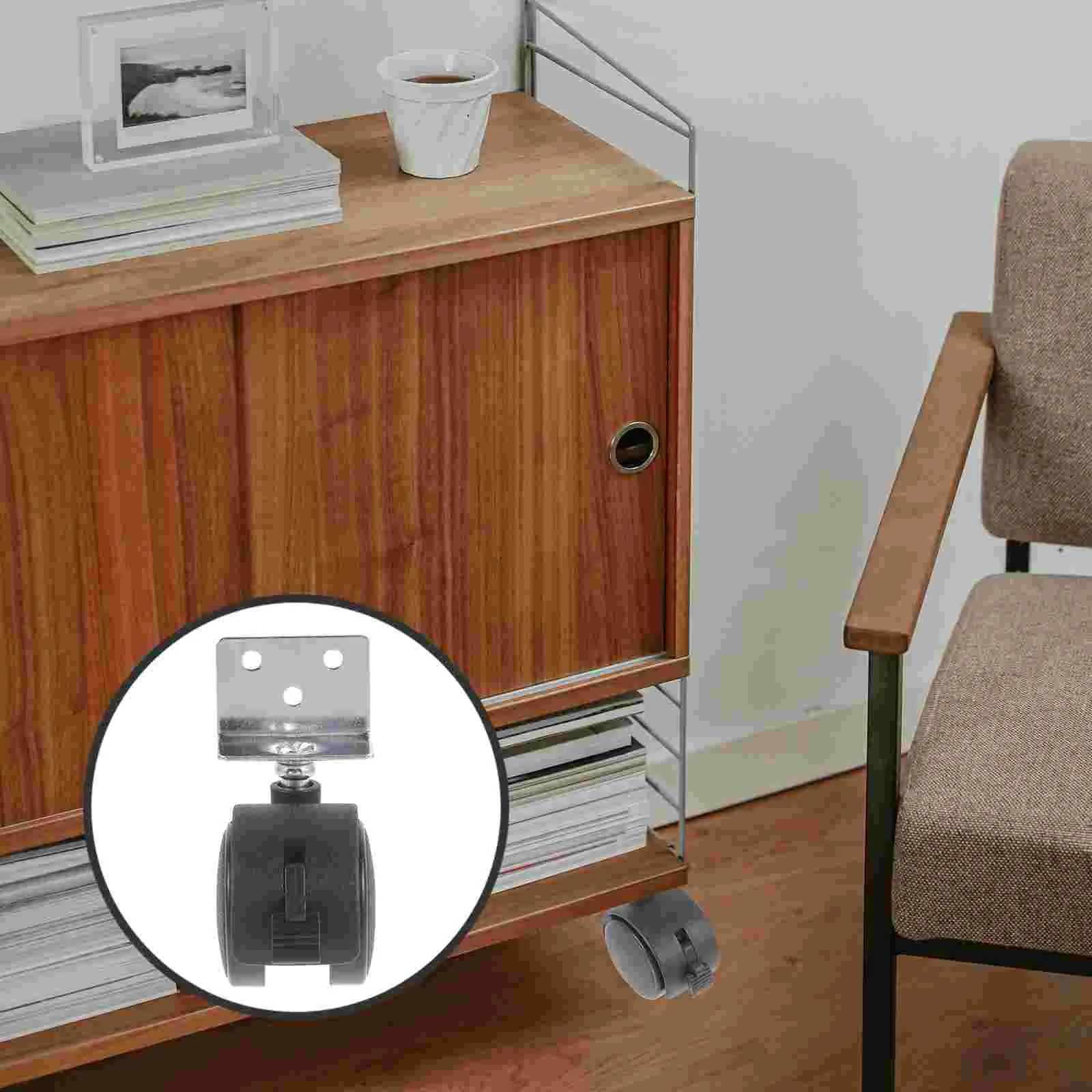 

8 Pcs Replace L-shaped Screw Thread Flat Nylon Universal Wheel Furniture Dolly Plastic Replacement Wheels for Office Chair