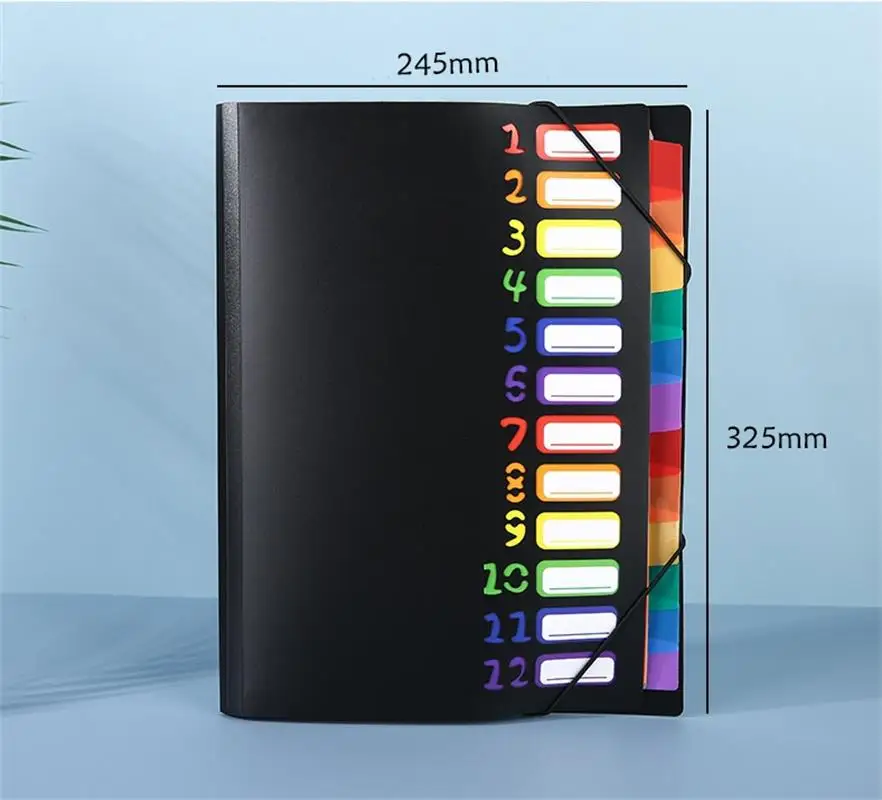 A4 Taping Expanding File Folder Rainbow Documents Bag Organizer File Pouch Bill Folder With Classification Index Office Binder
