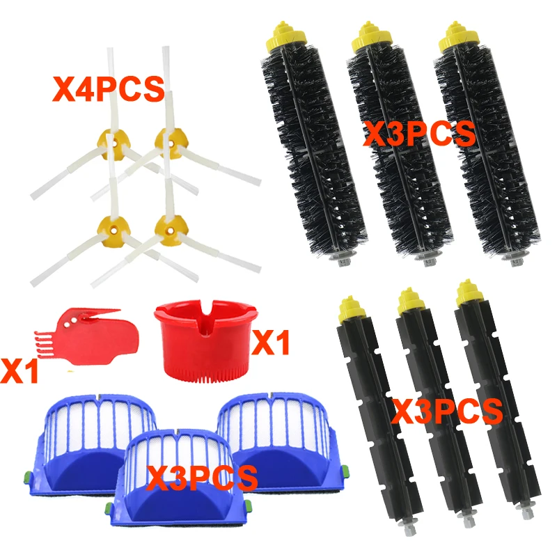 

Replacement Parts Kit for IRobot Roomba 600 Series Bristle & Flexible Beater Brush & Armed-3 Side Brush & Filters Vacuum Cleaner