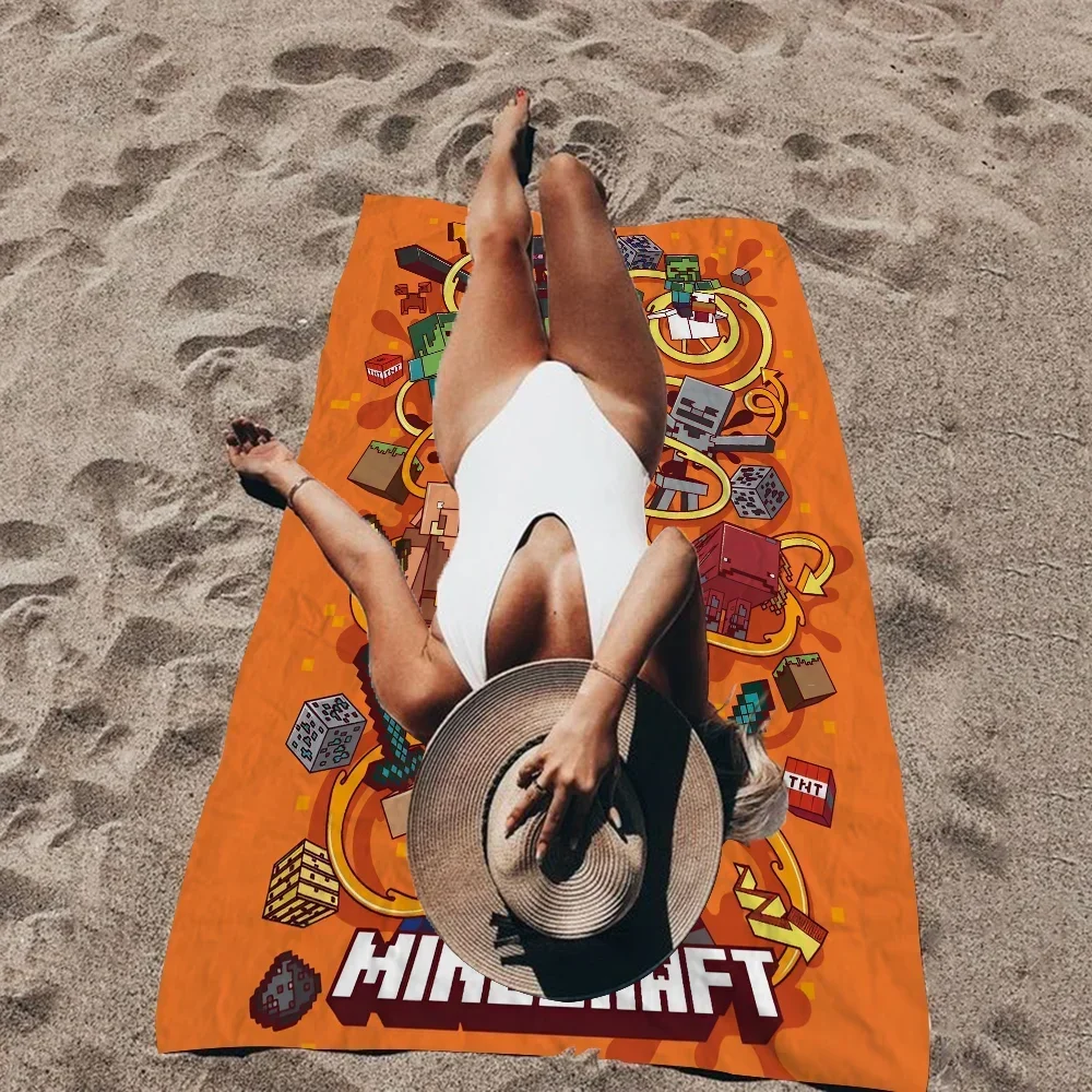 Game Mine C-Crafts Cartoon Beach Towel Cute Kawaii Room Decor Bath Girls Children Hand Towels For Bathroom Shower 4