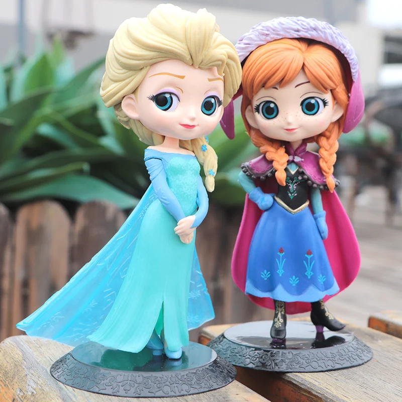 Prinzessin Q Elsa Anna Figuren PVC-Modell Puppe Action-Sammlerfigur Spielzeug für Kinder Geschenk Schreibtisch-Dekoration