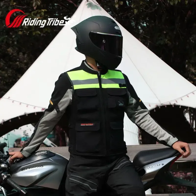 Reflective Vest for Motorcycle Riding Racing Protective Vest Back and Chest Protection Anti Fall Customizable Text