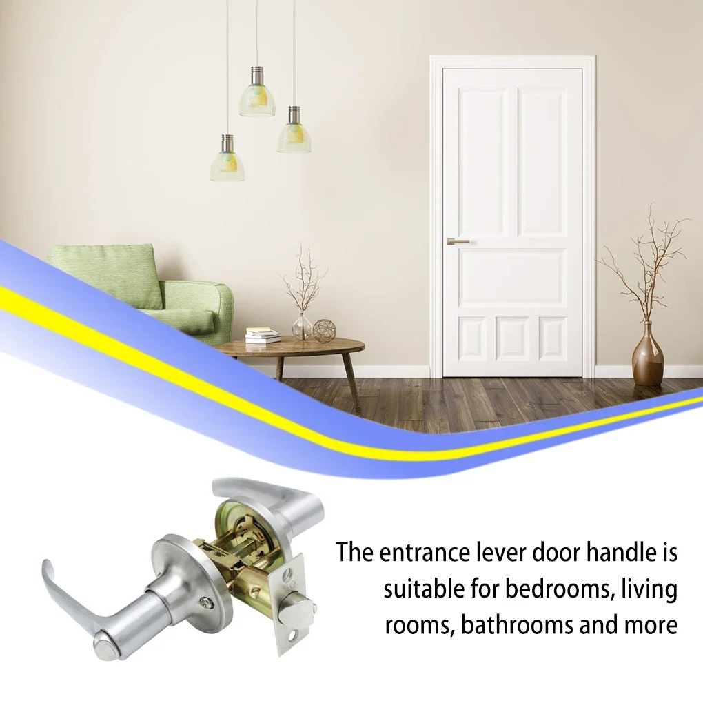Door Handle Lock Round Entry Security Privacy Sliding Front Entrance Bedroom Living Room Household