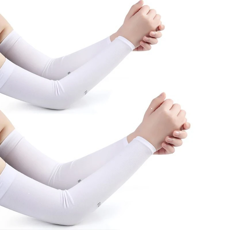 Riding Arm Sleeves UV Sun Protect Anti-slip Ice Silk Sleeve Sunscreen Cuff Summer Solid Color Men Women Gloves Outdoor New
