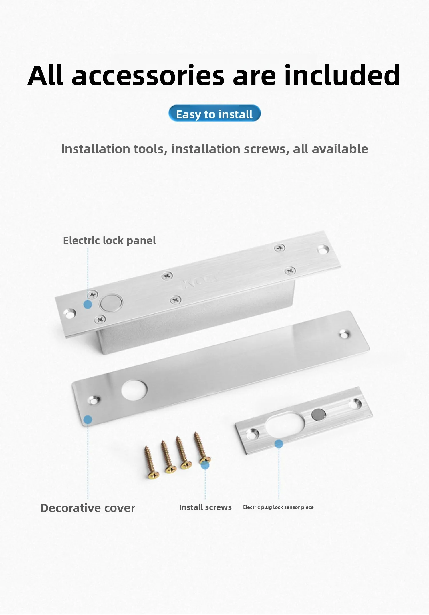 brand, two-core electric lock, anti-breaking magnetic access control, all-metal