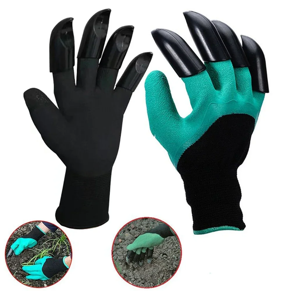 Garden Gloves with Double Fingertips Claws Waterproof Gardening Working Gloves for Digging Planting Weeding Seed Tools 3