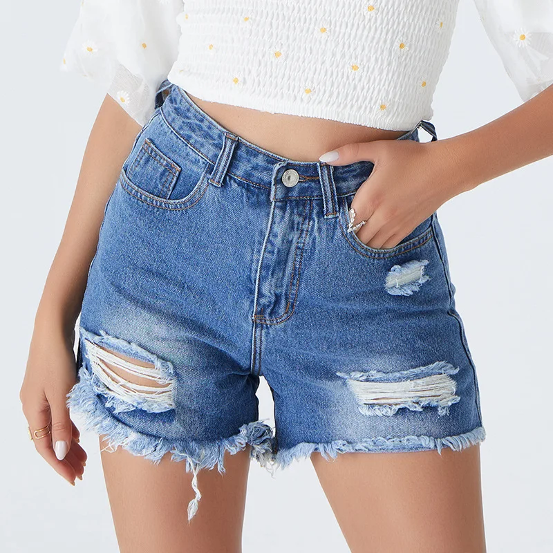 Summer Blue Sexy Women Mid Rise Denim 
