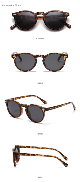 SO&EI Retro Runde Polarisierte Sonnenbrille Frauen Mode Nieten Dekoration Shades UV400 Männer Punk Dunkelgrün Sonnenbrille_voghion.com