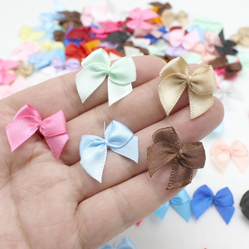 Ribbon Bows 2.5*2.5cm 50-200 Pcs Polyester Satin Small Size Colourful DIY Craft Decoration ribbon bow decoration