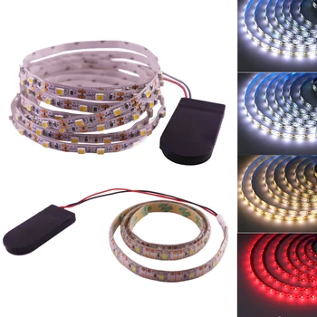 DC 5V 배터리 전원 LED 스트립 SMD 3528 60Leds/m TV 백라이트 룸 장식, 유연한 리본 로프 LED 조명 0.5m 1m 2m