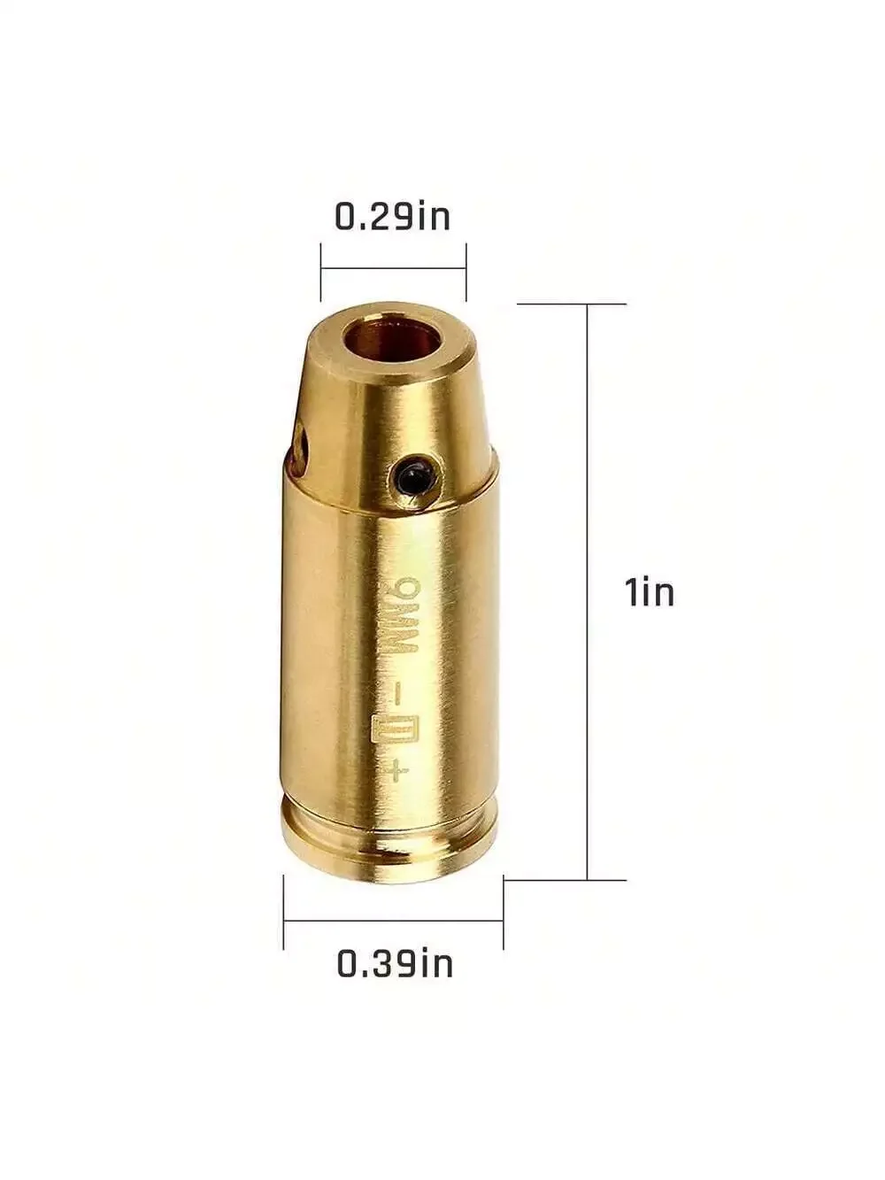 Brass CAL 9mm Red Laser Bore Sight Cartridge Bullet Shap Boresighter w/6 Battery