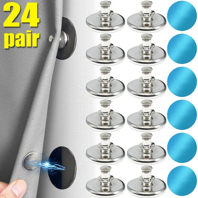 Fermeture magnétique pour rideau en métal, boucle magnétique murale, Clips magnétiques pour rideau de douche, fixation fixe pour écran de fenêtre détachable 1