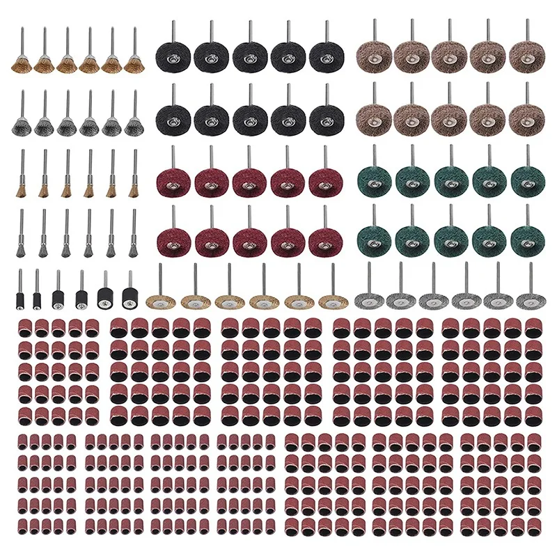 Set Di 376 Pezzi-Set Di Levigatrici A Tamburo Per Proxxon Dremel Utensile Rotante Lucidatura Levigatura Pulizia Decalcificazione Manicure