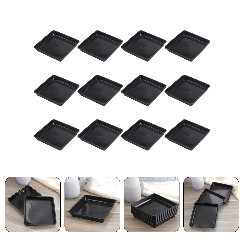 

Vaguelly Square Planter Saucer Plastic Trays Black Plastic Plant Tray Garden Potted Water Drips Soil Container Accessories