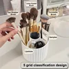 Makeup Brush Holder with Lid 360 Rotating Makeup Brush Holder Organizer for Vanity Desktop Countertop Dresser Table 5