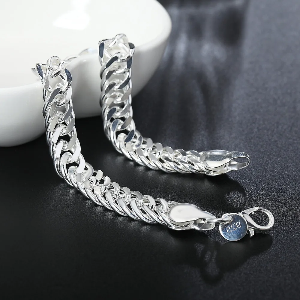 925 Sterling Silver 10MM 8 Inches Snake Chain Bracelet For Women
