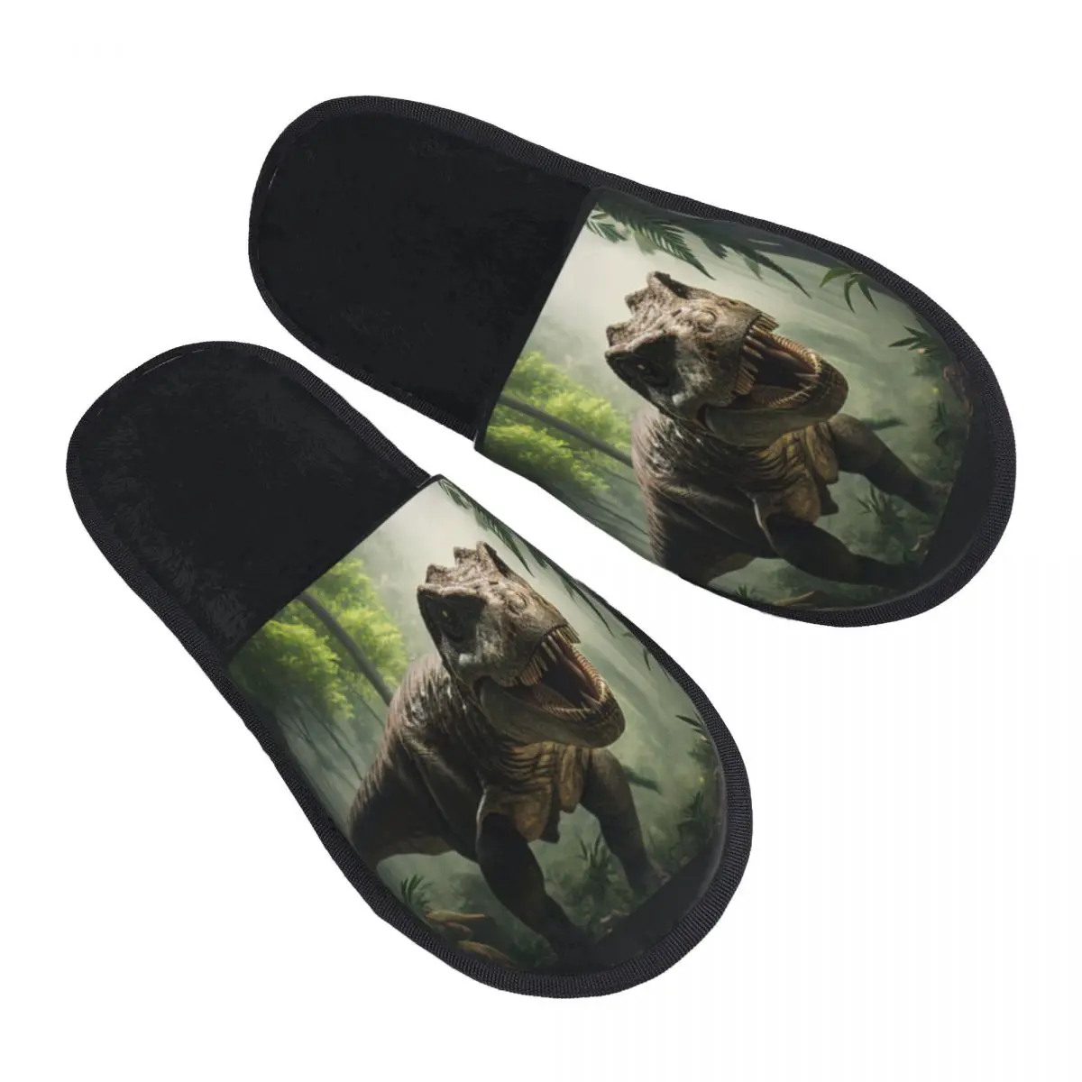 

Indoor Slippers Dinosaur In The Jungle Plush Slipper Autumn Winter Shoes House Flat Floor for Bedroom