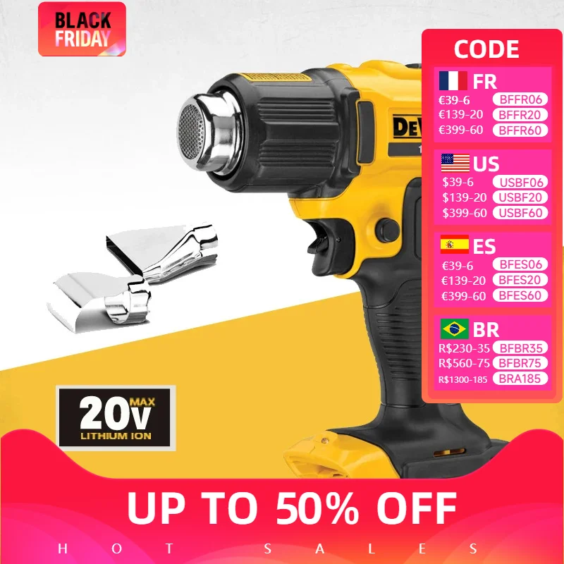 Dewalt 무선 히트 건, 고출력 용접 열 송풍기, 열 수축 포장 도구, 열풍 건 전동 도구, DCE530, DCE530N, 20V Dewalt 무선 히트 건, 고출력 용접 열 송풍기, 열 수축 포장 도구, 열풍 건 전동 도구, DCE530, DCE530N, 20V