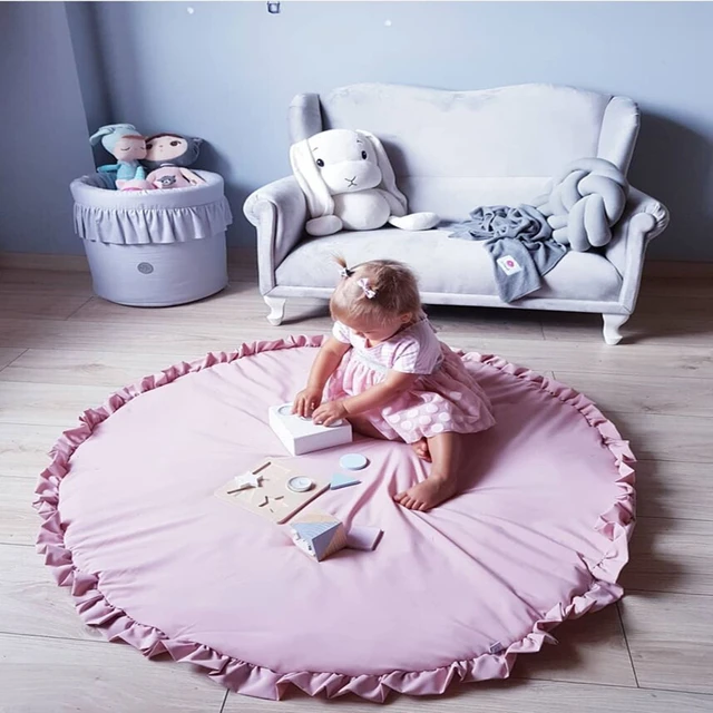 Tappetino tondo con volant per neonati tappeti striscianti per materassi per  bambini cuscino Tapete per camera da letto per bambini 100cm - AliExpress