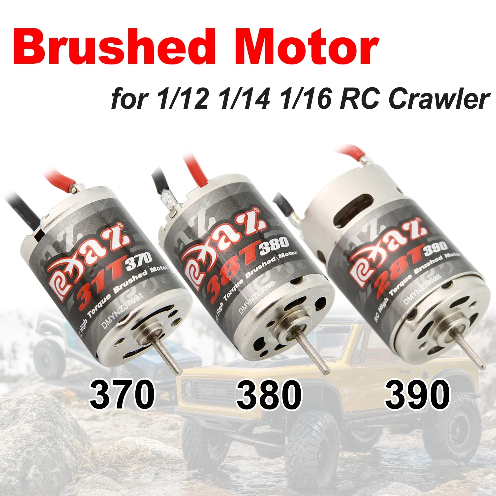 370 380 390 7.2V DC Stainless Steel Brushed Motor for 1/12 1/14 1/16 1/24 RC Crawler Monster AXIAL SCX24 B17 TAM54393 TRX 7075