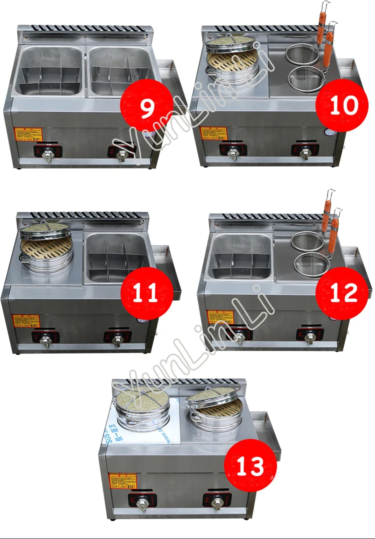 12L Commercial Gas Fryer Machine Double Cylinder Deep Fryer Stainless Steel French Fries Frying Machine JX-11