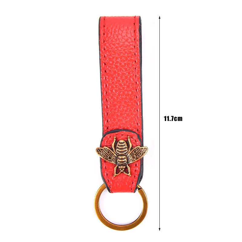 Luxury Brand Buy Online|luxury Bee Leather Keychain - Gold