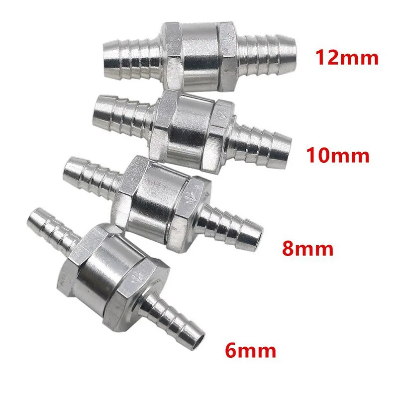 6mm One Way Fuel Line Check Valve Non Return Diesel Aluminium 1/4" 6mm