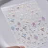 1pcs 5D Shell Light Nail Stickers Shoiny Gold Border Love Heart Bowknot Moon Star Nai Art Decal Manicure Decorations 5