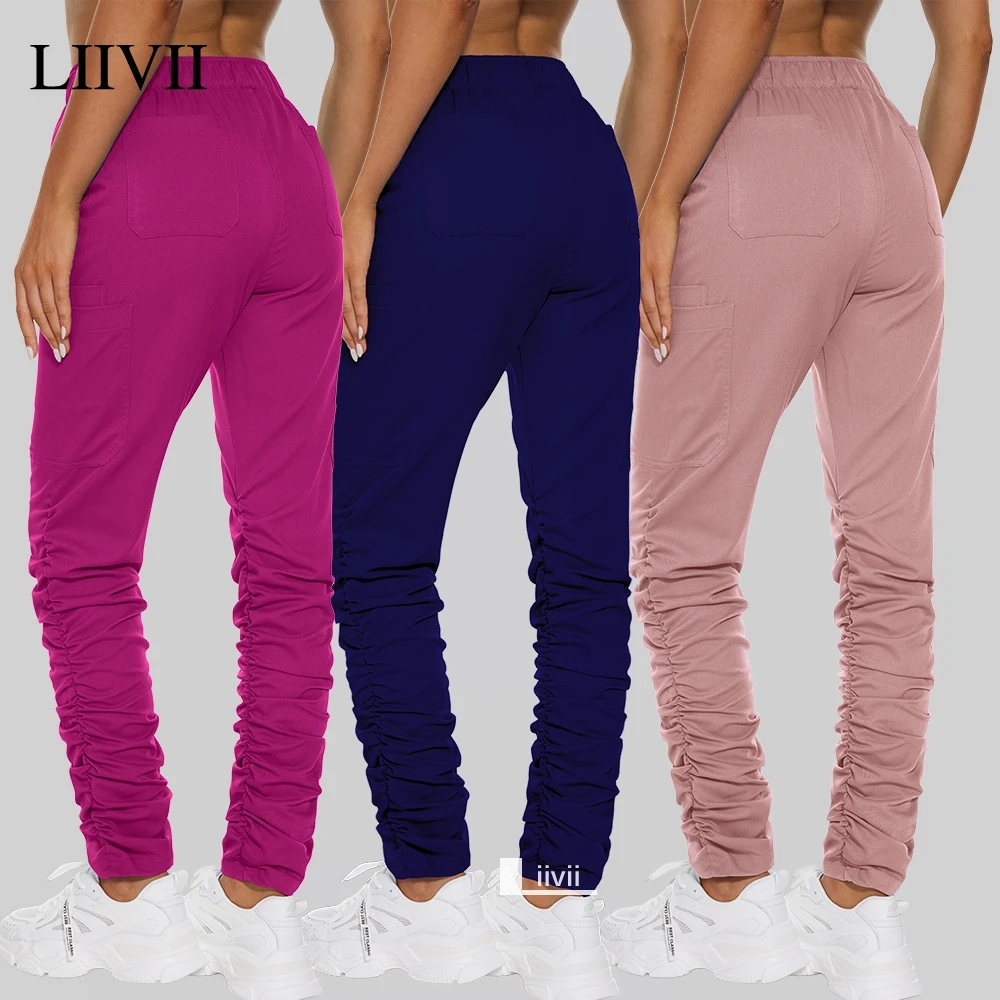 

New Fashion Jogger Pants Soft Medical Scrub Pants Nurse Doctor Uniform Bottoms Beauty Salon Workwear Trousers Health Accessories