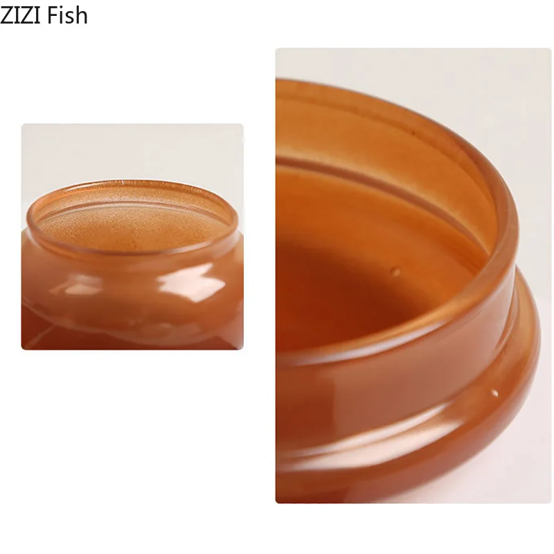 Colored Glass Storage Jar with Lid Dressing Table Desktop Storage Jars Ring Jewelry Box Round Cosmetic Jar Candy Pots Aroma Can 5