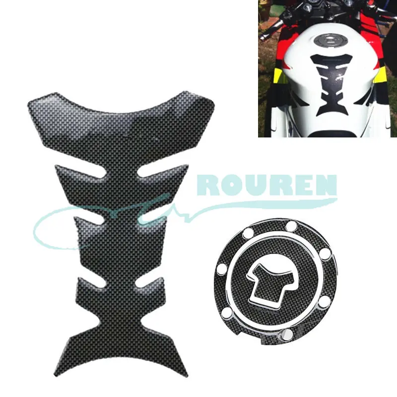 

Carbon Fiber Motorcycle Accessories Tank Gas Oil Cap Cover Stickers Moto Cross Protector For Honda Motorbike Electric Dirt Bike