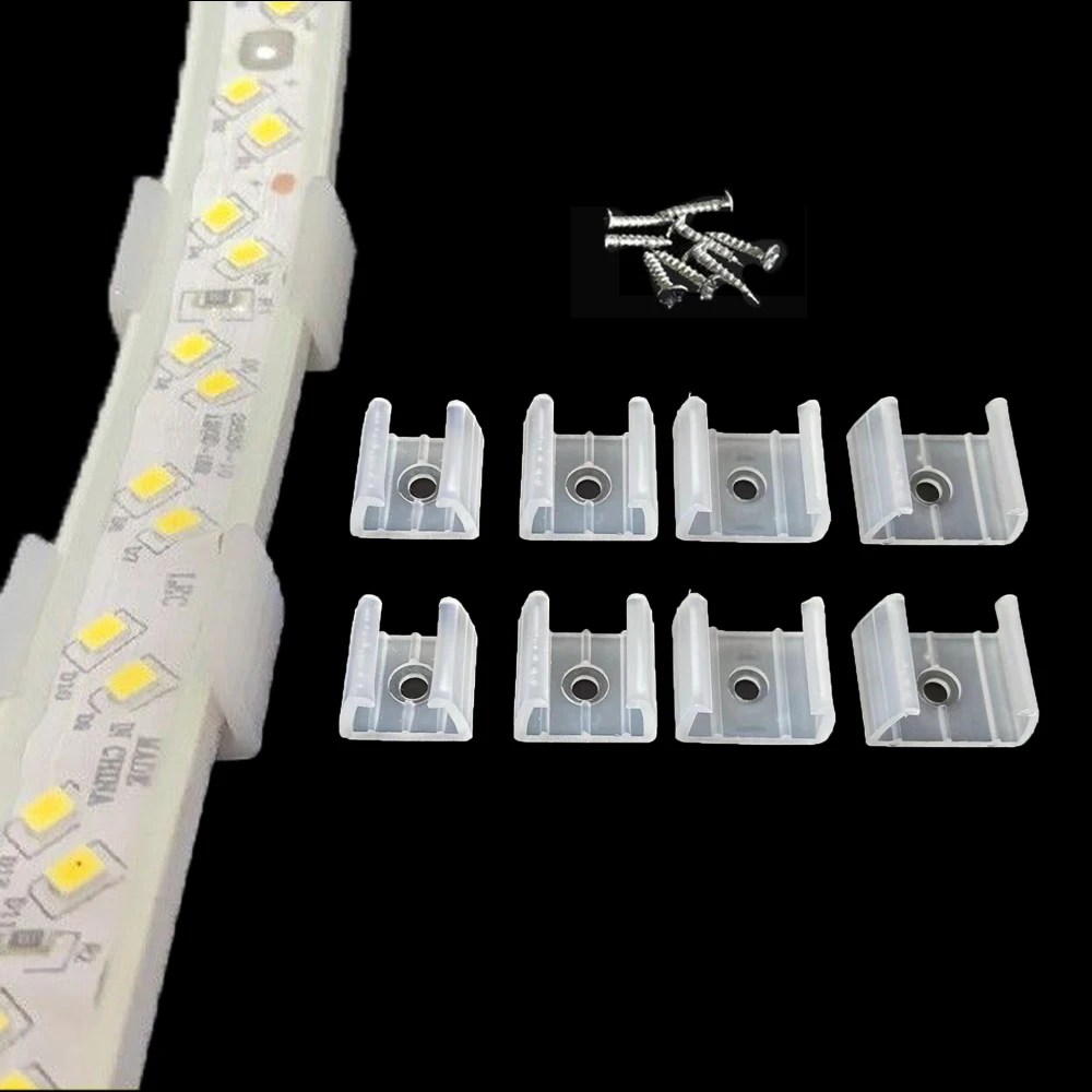 light luces clips with screw led strip cable management connector led fix holder clips for 110v 220v Ribbon Tape Plastic Buckle