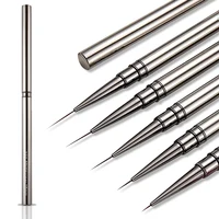 Silver Nail Liner Brush 6/9/12/15/18mm Thin Nail Art Brush for Manicure Design Pen Detail Acrylic Line Detail Drawing Painting
