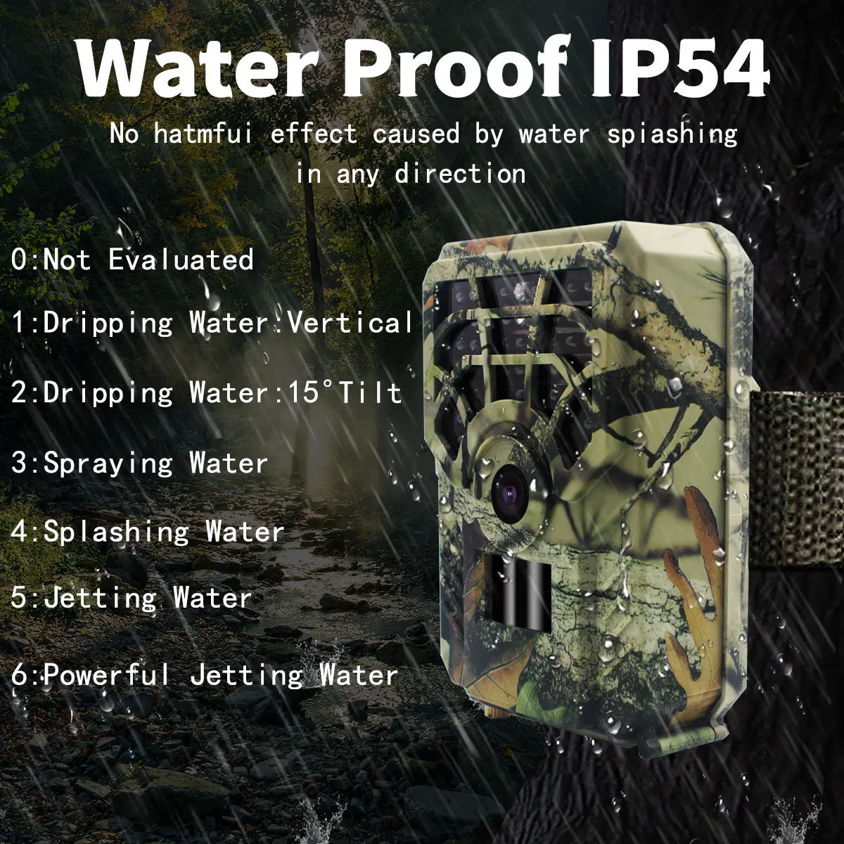 16 Million 1080P HD Infrared Camera, Outdoor Hunting Camera, Ultra-long Standby, 46-cell Night Vision, Waterproof Snapshot