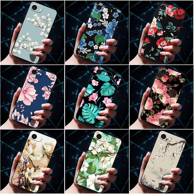 3D Floral Embossed Soft Silicone Phone Case - Stylish Back Cover Coque