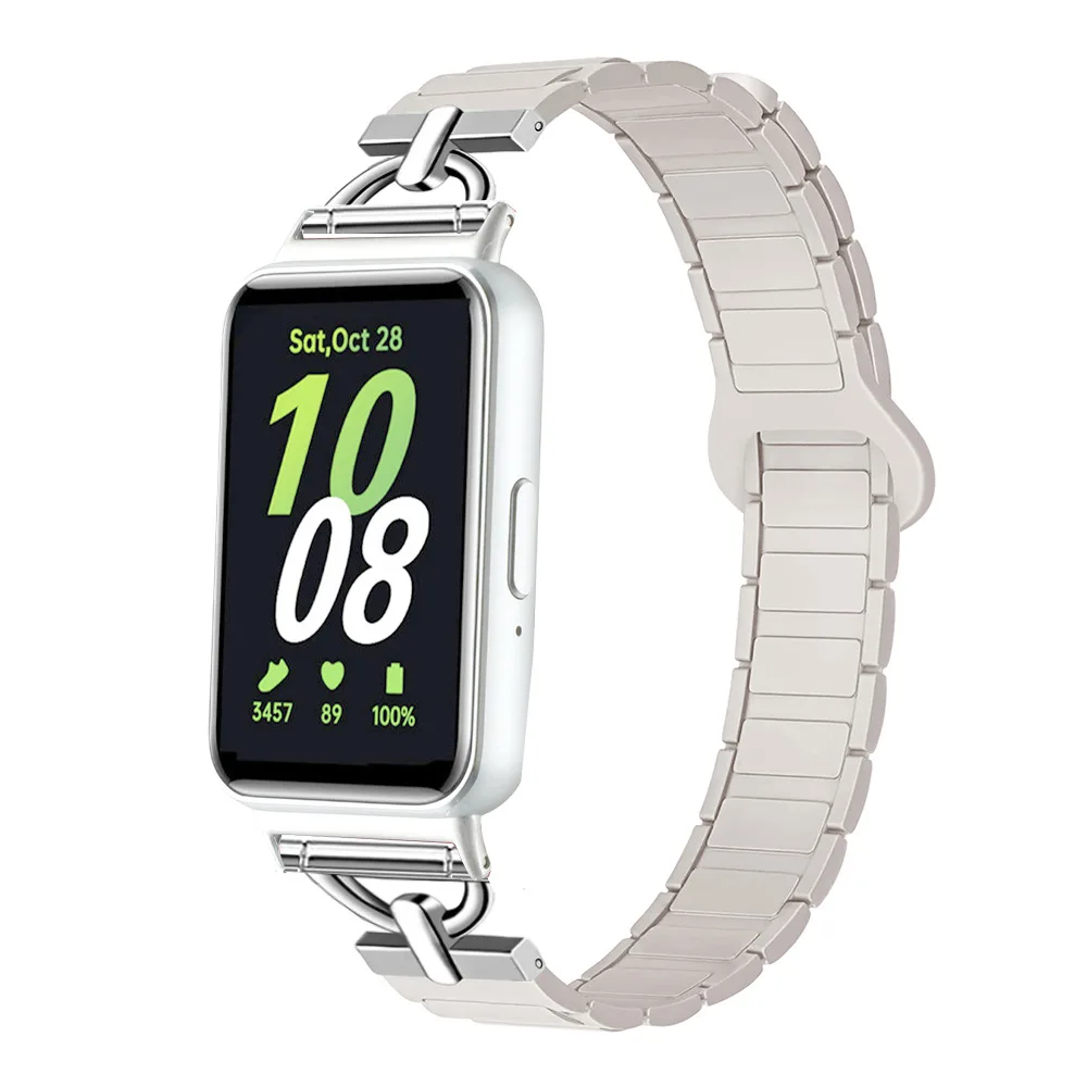 Magnetischer Silikonarmband-Anzug für Samsung Galaxy Fit3, Unisex, dünnes magnetisches Silikon-Uhrenarmband mit D-Schnalle – Detail 7