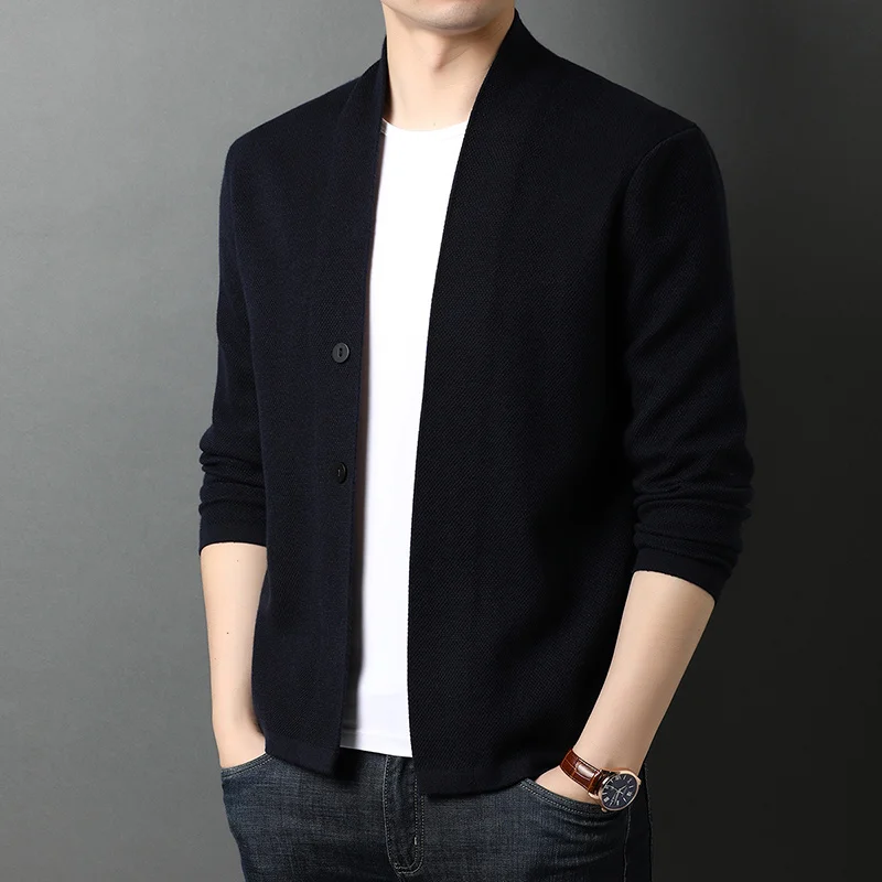 남성용 오버사이즈 가디건 스웨터 니트, 캐쥬얼 한국 코트 재킷, 남성 의류, 가을 겨울 브랜드 패션, 최고 품질, 신상